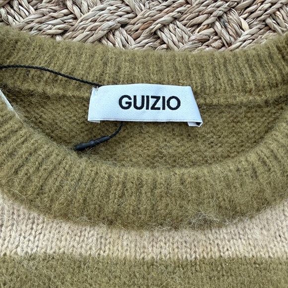 GUIZIO
Oversized Stripe Jumper in Olive - Picture 2 of 4